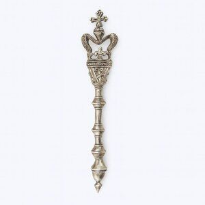 Vintage Royal Crown Scepter Silver Tone Royal Crown Scepter Brooch Pin